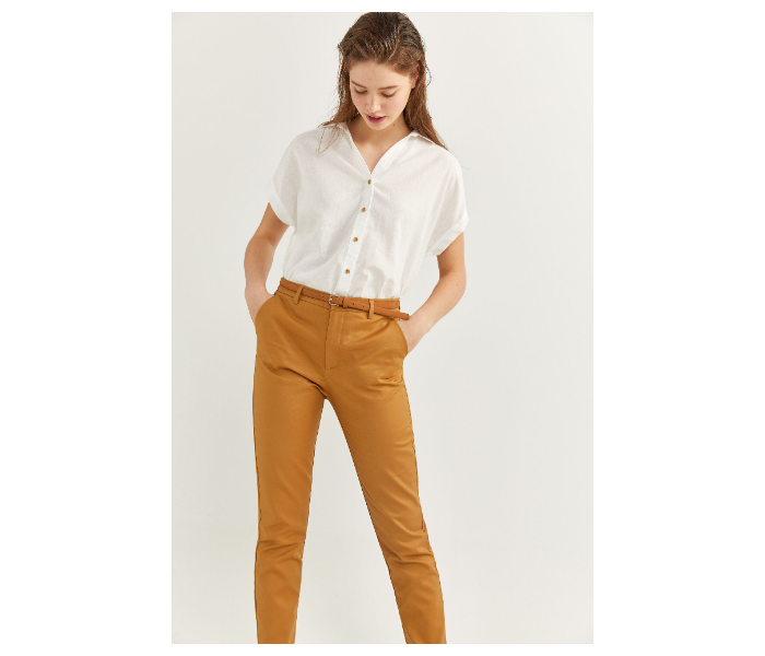 Springfield SS20 Plain Trouser Pant EU 42 For Women - Camel - Zoom Image 3