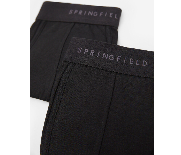 Springfield AW19 Pack of 2 Knitted Boxers And Slips Medium For Men - Black - Zoom Image 2