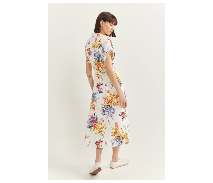 Springfield SS20 Floral Knit Dress EU 40 For Women - Yellow and White - Zoom Image 3