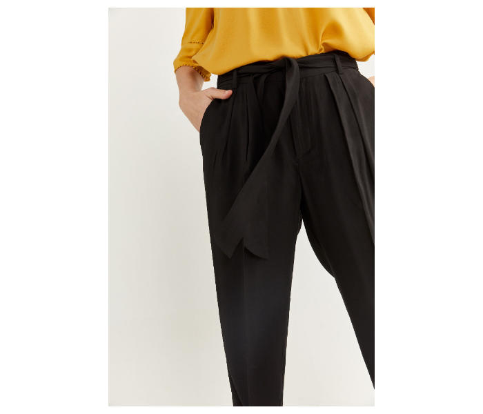 Springfield SS20 Bottom Tight Cotton Fancy Pant EU 40 For Women - Black - Zoom Image 4