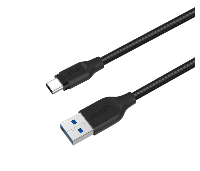 Aukey AC1B 1.2m USB Type C Braided Cable Aluminum Head - Black - Zoom Image 4