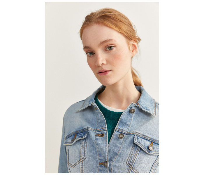 Springfield SS20 Denim Jacket EU 38 For Women - Light Blue - Zoom Image 4