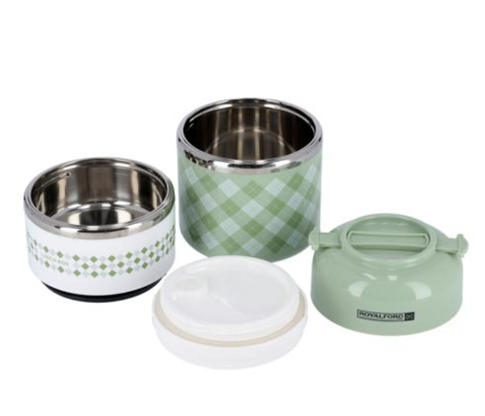 Royalford RF9298 930ml Round Lunch Box - White & Mint Green - Zoom Image 4