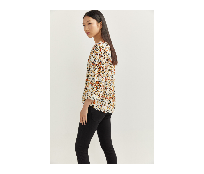 Springfield SS20 Geometric Print Blouse EU 34 For Women - Beige - Zoom Image 2