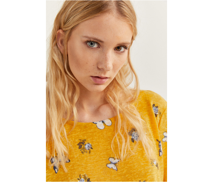 Springfield SS20 Butterfly Printed Long Sleeve T-Shirt X-Small For Women - Yellow - Zoom Image 4