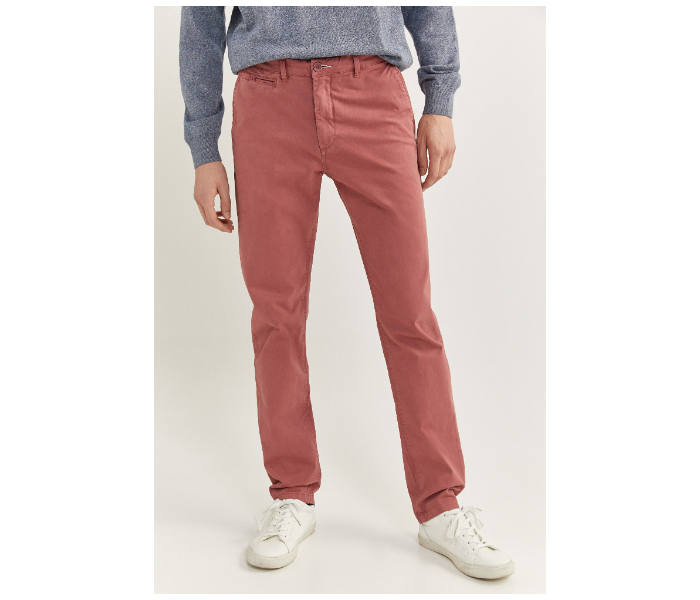 Springfield SS20 Sport Trouser Solid Chinos EU 40 For Men - Dark Pink - Zoom Image 2