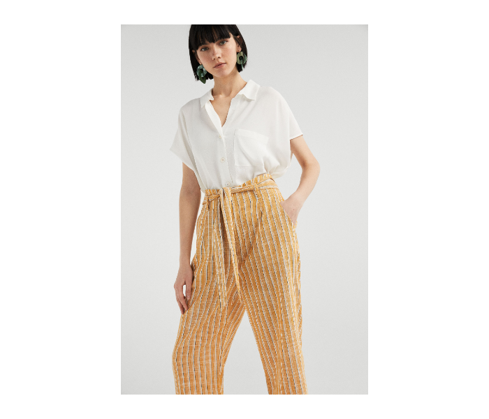 Springfield SS19 Striped Cotton Fancy Pant EU 42 For Women - Yellow - Zoom Image 4