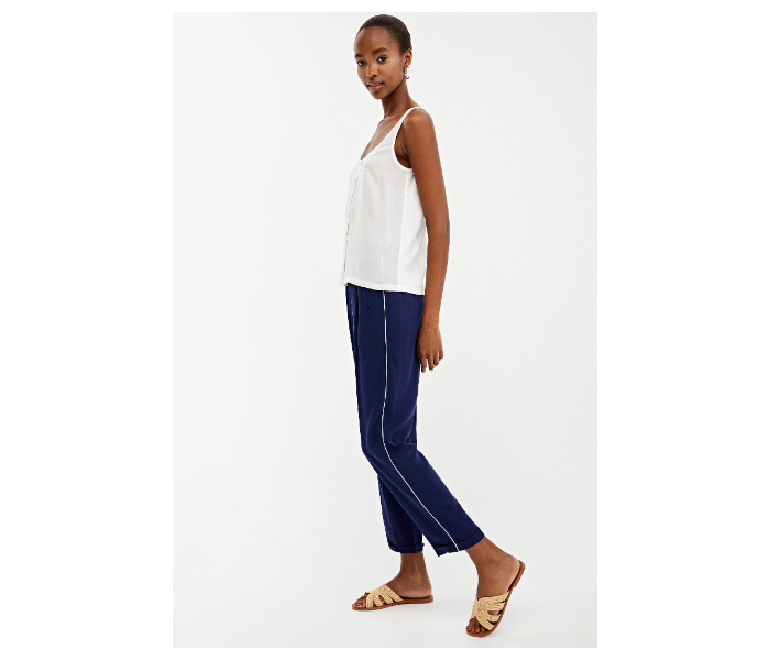 Springfield AW19 Cotton Plain Pant EU 38 For Women - Blue - Zoom Image 4