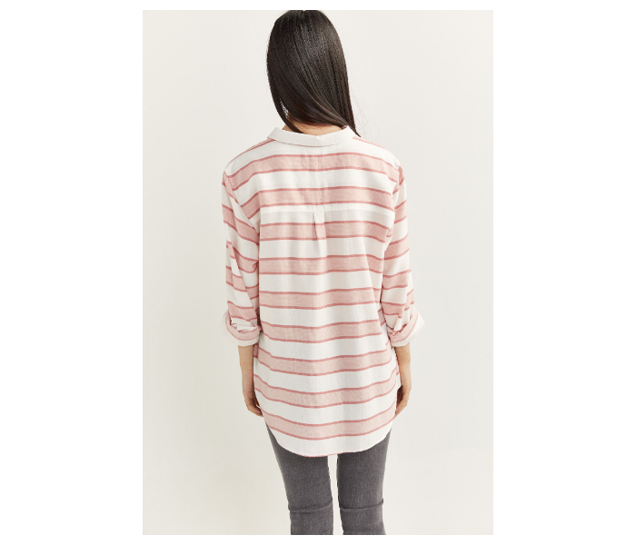 Springfield SS20 Long Sleeve Striped Shirt EU 38 For Women - Coral - Zoom Image 4