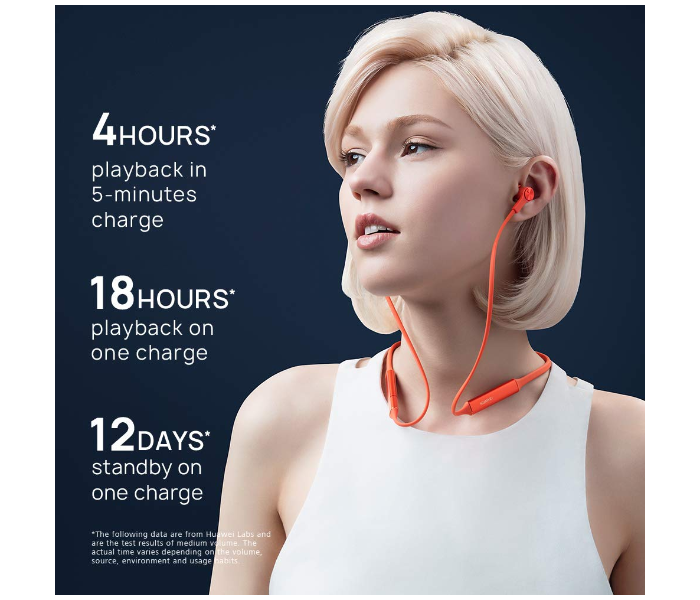 Huawei Free Lace Headphones - Orange - Zoom Image 4