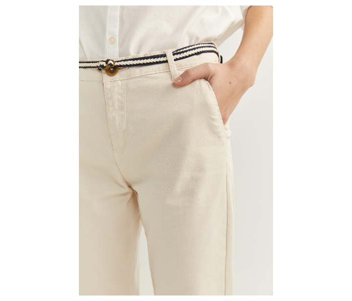 Springfield SS20 Plain Trouser Pant EU 36 For Women - Ivory - Zoom Image 4