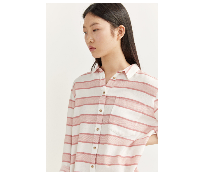 Springfield SS20 Long Sleeve Striped Shirt EU 34 For Women - Coral - Zoom Image 2