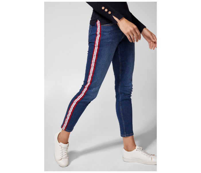 Springfield AW18 Fancy Denim Trouser EU 36 For Women - Blue and Red - Zoom Image 4