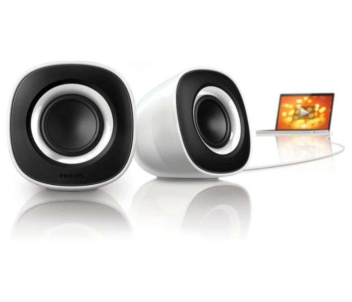 Philips SPA2201 Multimedia Speaker 2.0 - Black and White - Zoom Image 2