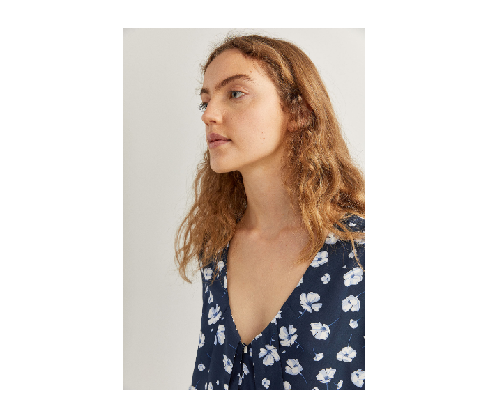 Springfield SS20 Printed Blouse With Bow Neck EU 38 For Women - Blue - Zoom Image 4