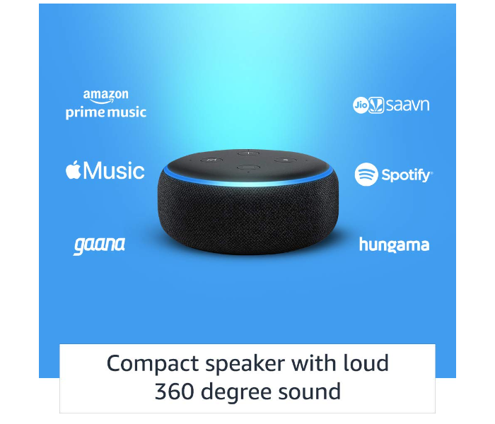 Echo Dot 3rd Gen Smart Speaker with Alexa - Black  - Zoom Image 3