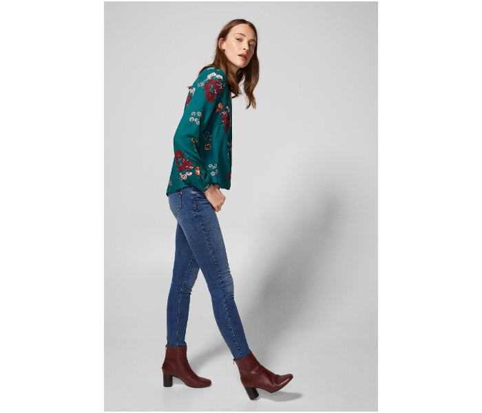 Springfield SS19 Long Sleeve Floral Blouse EU 42 For Women - Dark Green - Zoom Image 1