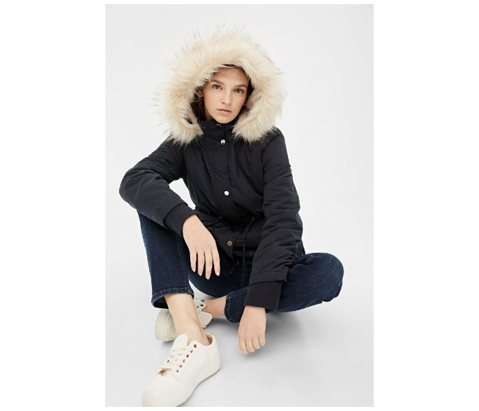 Springfield AW19 Solid Winter Jacket EU 38 For Women - Black - Zoom Image 2