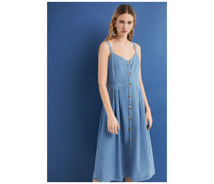 Springfield SS19 Knit Dress EU 42 For Women - Sky Blue - Zoom Image 1