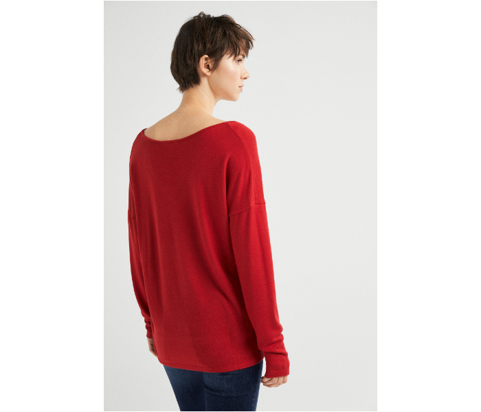 Springfield Plain Long Sleeve T-Shirt Medium For Women - Red - Zoom Image 4