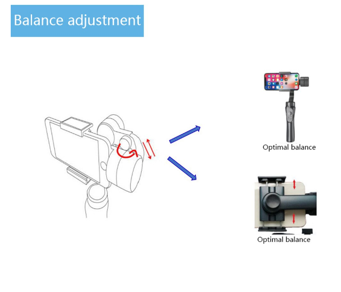 3 Axis Handled Gimbal Stabilizer with Selfie Stick Tripod for Smartphone - Black - Zoom Image 5