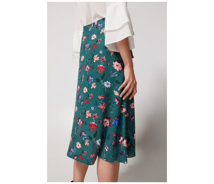 Springfield AW18 Flower Printed Midi Skirt EU 34 For Women - Green - Zoom Image 4