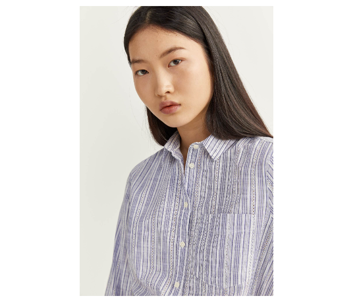 Springfield SS20 Long Sleeve Striped Shirt EU 42 For Women - Light Blue - Zoom Image 2