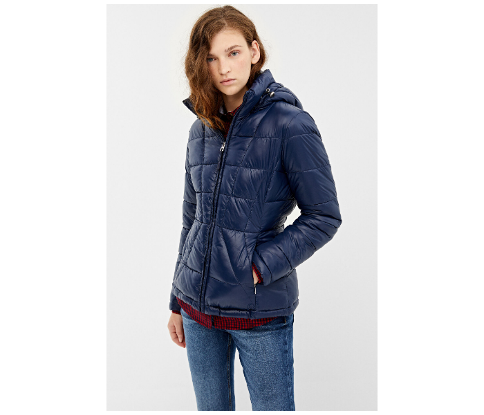 Springfield AW19 Solid Winter Jacket Small For Women - Dark Blue - Zoom Image 3