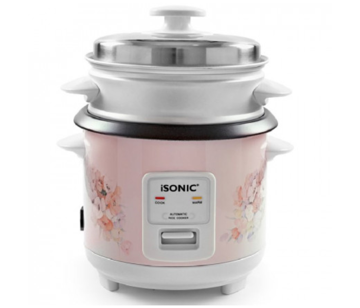 Isonic IRC 756 0.6 Litre Automatic Rice Cooker – White and Pink - Zoom Image 1