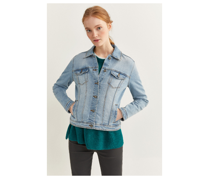 Springfield SS20 Denim Jacket EU 40 For Women - Light Blue - Zoom Image 1