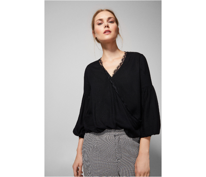 Springfield AW18 Long Sleeve Plain Blouse EU 38 For Women - Black - Zoom Image 1