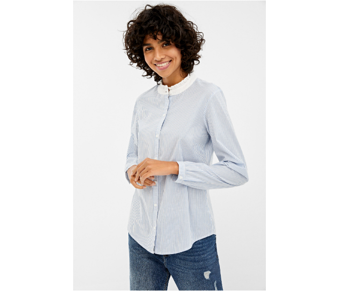 Springfield AW19 Regular Fit Long Sleeve Striped Blouse EU 42 For Women - Light Blue - Zoom Image 4