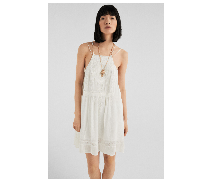 Springfield SS19 Knit Dress EU 36 For Women - Light Cream - Zoom Image 1