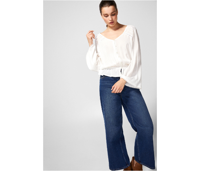 Springfield AW18 Long Sleeve Blouse EU 36 For Women - White - Zoom Image 1