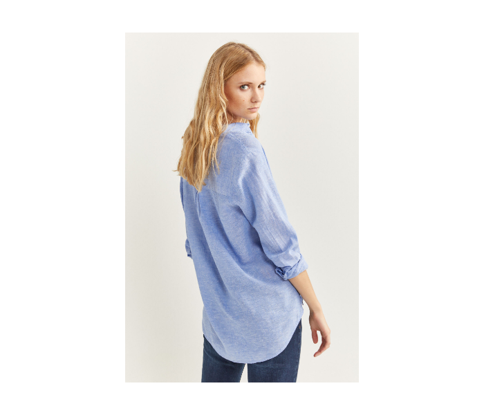 Springfield SS20 Long Sleeve Plain Shirt EU 40 For Women - Medium Blue - Zoom Image 4