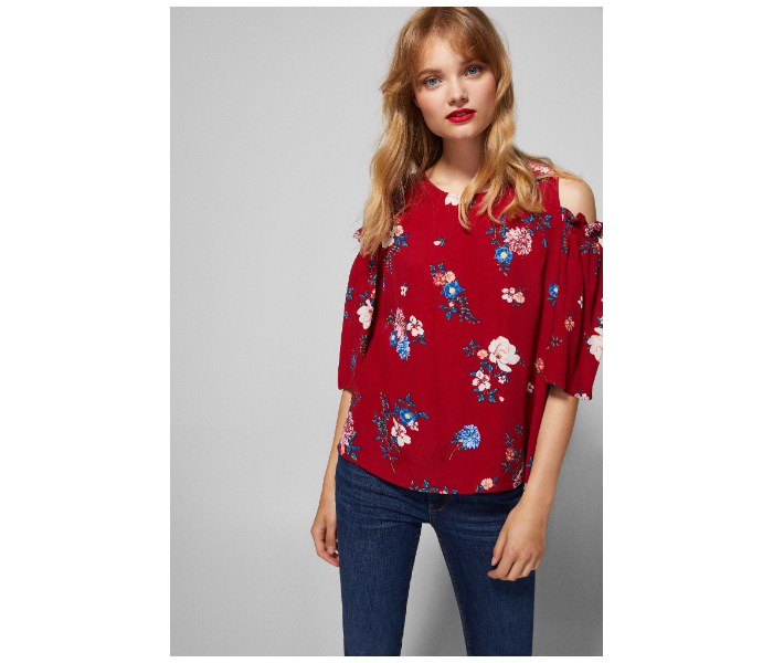 Springfield AW18 Long Sleeve Printed Blouse EU 38 For Women - Red - Zoom Image 3