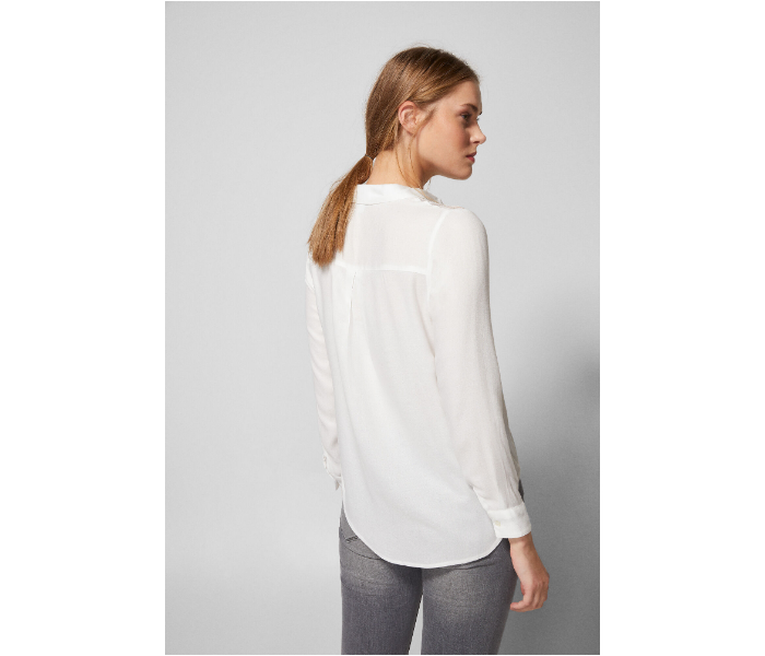 Springfield AW18 Long Sleeve Solid Blouse EU 42 For Women - White - Zoom Image 4