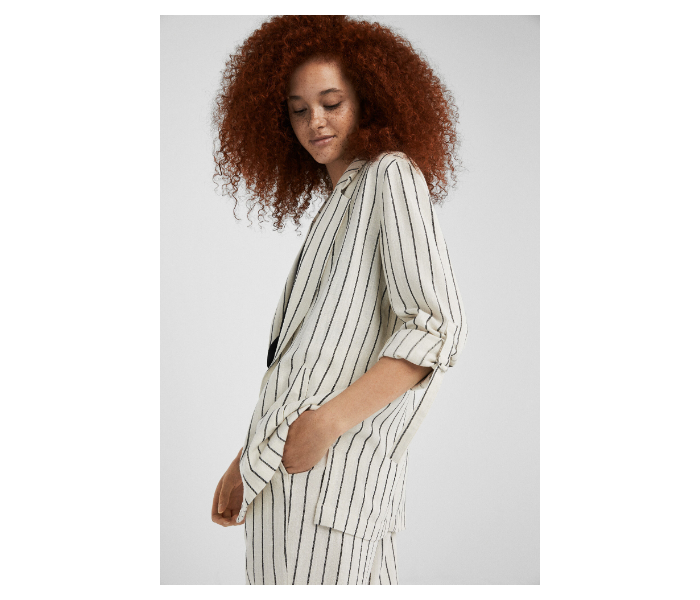 Springfield SS19 Striped Kimonos Medium For Women - Ivory Black - Zoom Image 2