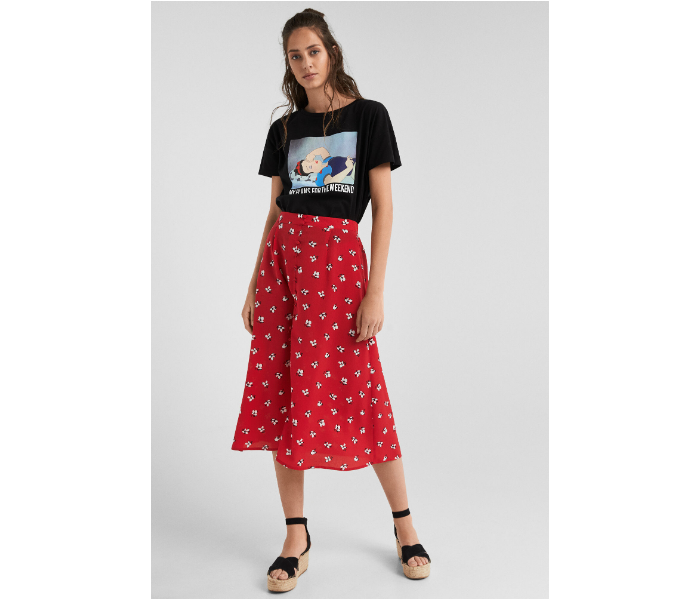 Springfield SS19 Flower Printed Skirt Medium For Women - Red - Zoom Image 1