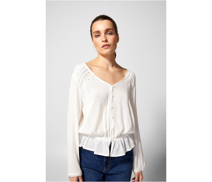 Springfield AW18 Long Sleeve Blouse EU 36 For Women - White - Zoom Image 4