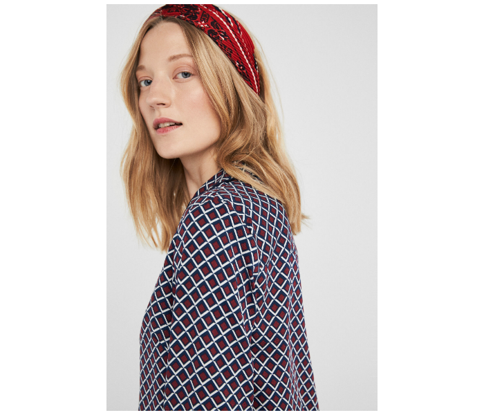 Springfield SS19 Long Sleeve Checked Blouse EU 34 For Women - Brown and Blue - Zoom Image 3