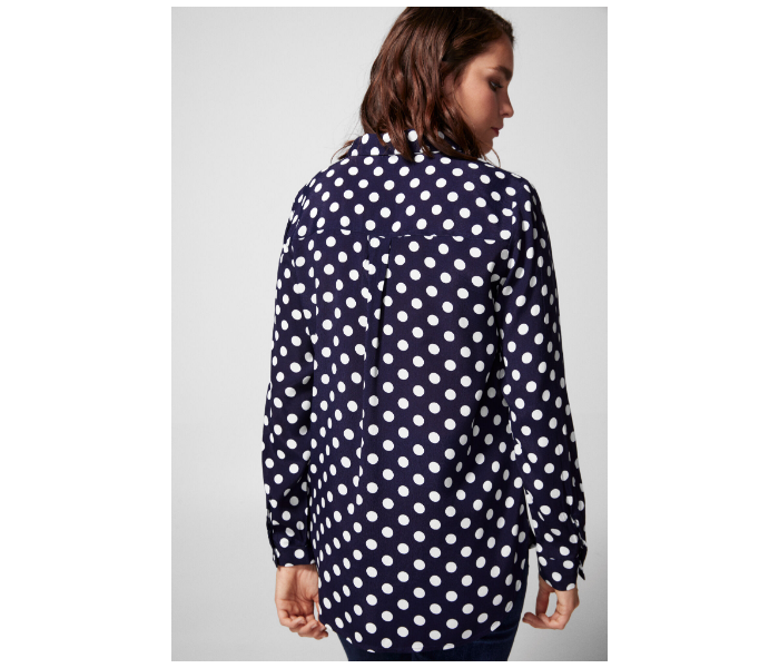 Springfield SS19 Long Sleeve Polka Dotted Blouse EU 38 For Women - Dark Blue - Zoom Image 2