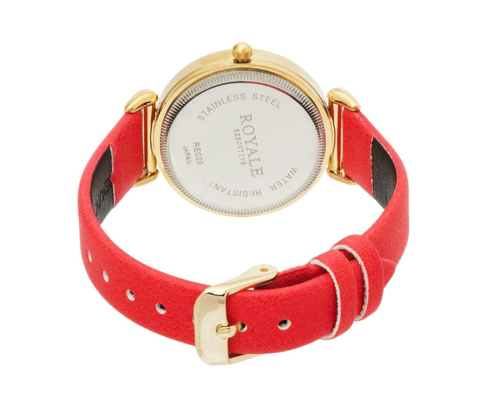 Royale Executive RE020 Leather Analog Wrist Watch For Women - Red - Zoom Image 3