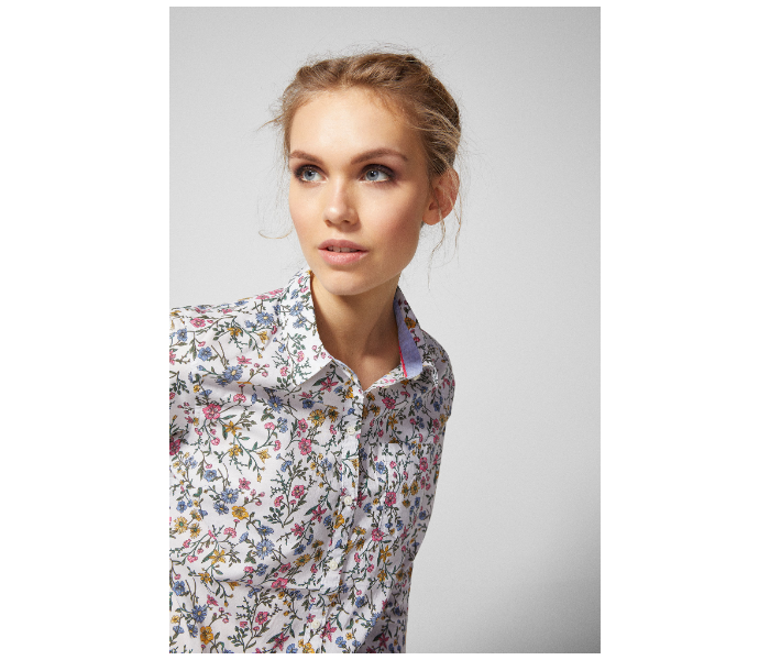 Springfield SS19 Long Sleeve Floral Blouse EU 36 For Women - Beige - Zoom Image 1