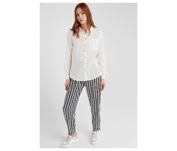 Springfield SS19 Striped Cotton Fancy Pant Medium For Women - White and Black - Zoom Image 3