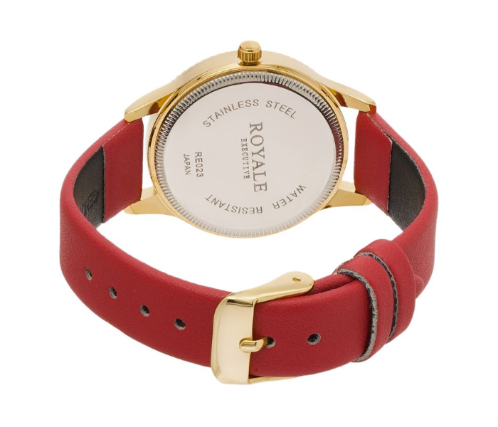 Royale Executive RE023 Leather Analog Wrist Watch For Women - Red - Zoom Image 3