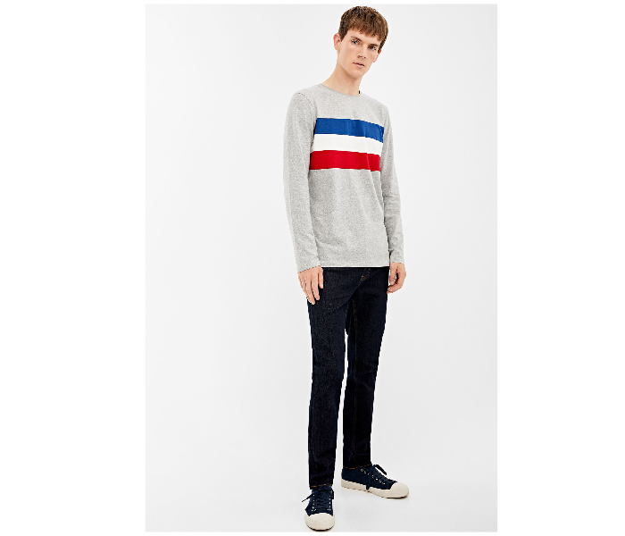 Springfield AW19 Basic Striped T-Shirt Medium - Dark Grey - Zoom Image 2