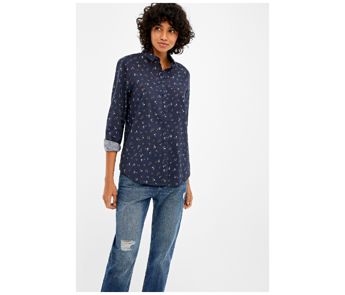 Springfield AW19 Regular Fit Long Sleeve Floral Blouse EU 36 For Women - Dark Blue - Zoom Image 2