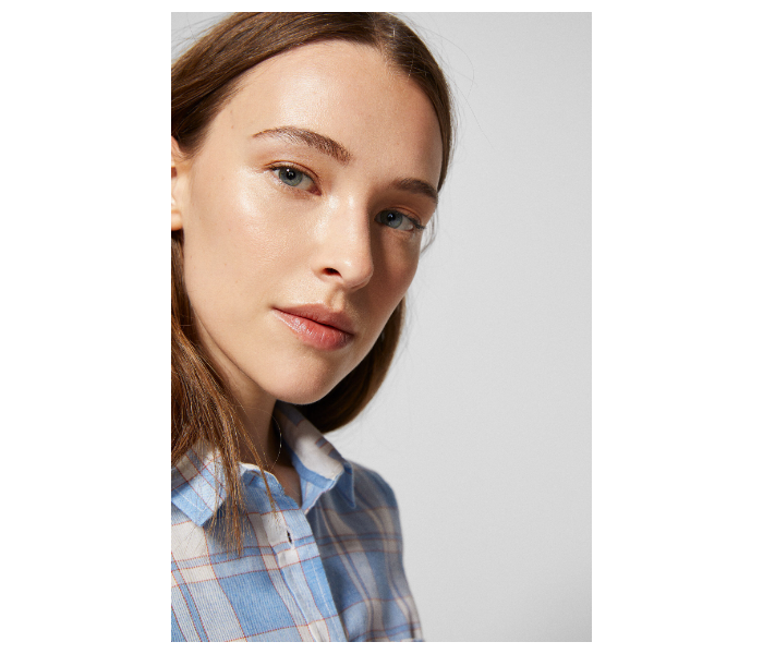 Springfield SS19 Long Sleeve Checked Blouse EU 38 For Women - Blue and White - Zoom Image 2