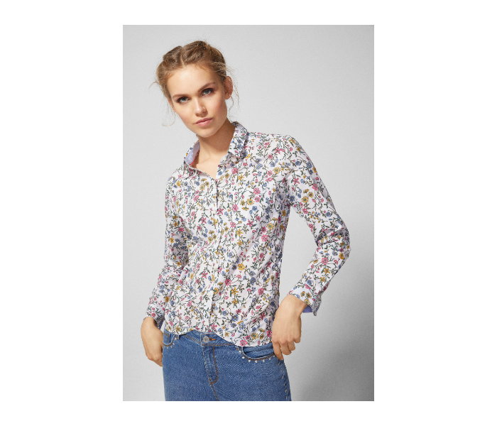 Springfield SS19 Long Sleeve Floral Blouse EU 38 For Women - Beige - Zoom Image 2